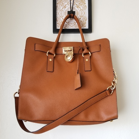 Michael Kors Large Hamilton Saffiano Tote Camel / Cognac Bag - Picture 6 of 12